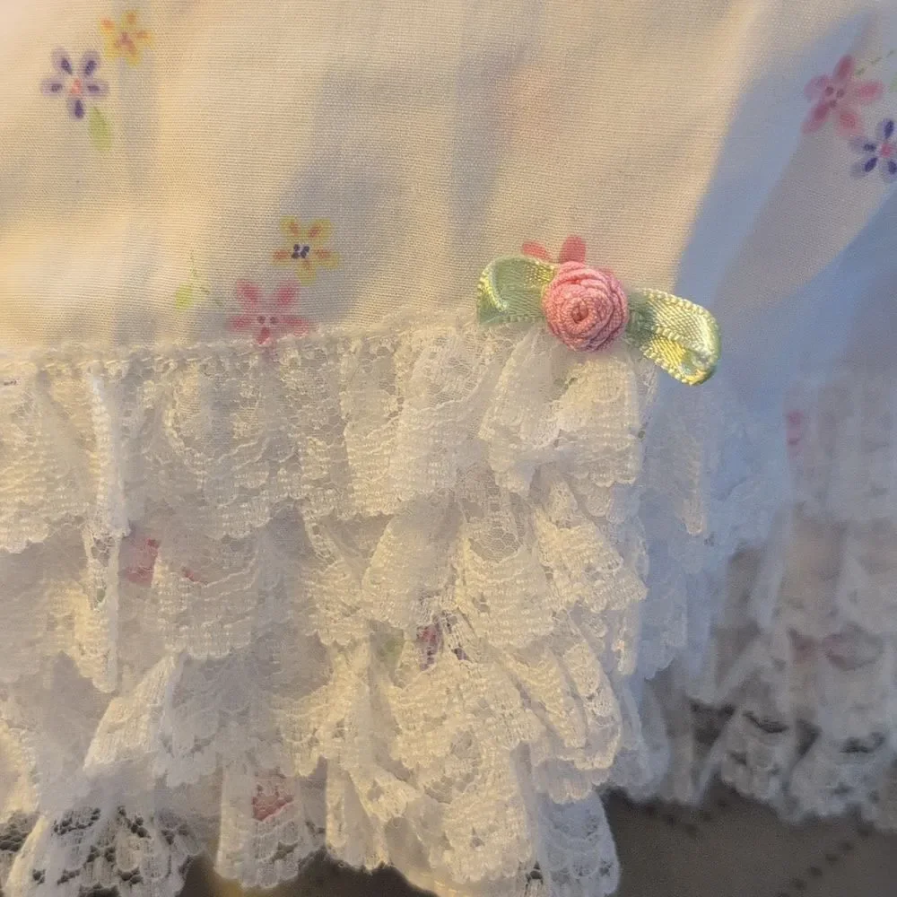 Sesame Street Y2K Infant Girls White Floral‎ Butterfly Dress Bloomers Lace